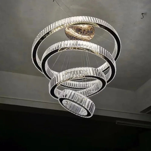lustre moderne en cristal avec anneau pour décoration intérieure - vue 3 sur 7