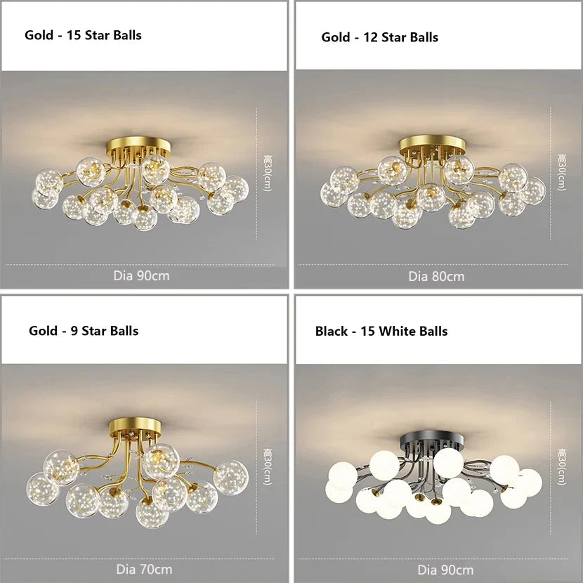 lustre en verre cristal design moderne pour décoration intérieure - vue 11 sur 17