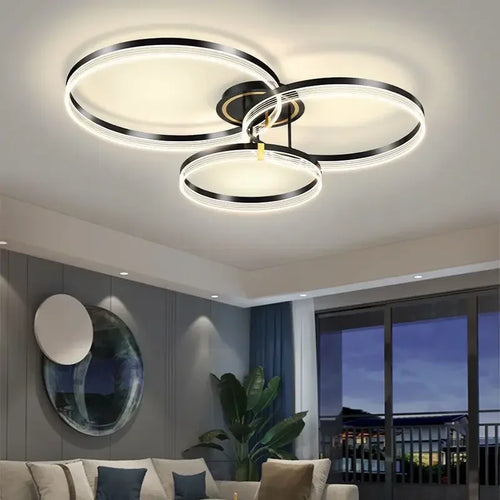 lustre moderne en acrylique avec leds pour décor luxueux