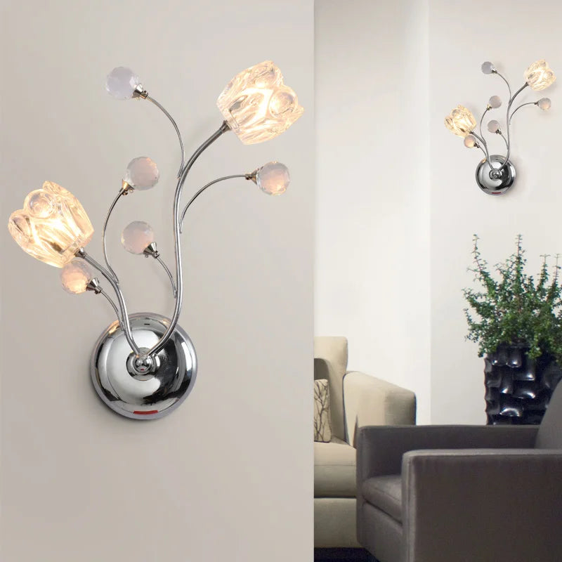 applique murale en cristal doré pour intérieur décoratif - vue 2 sur 11