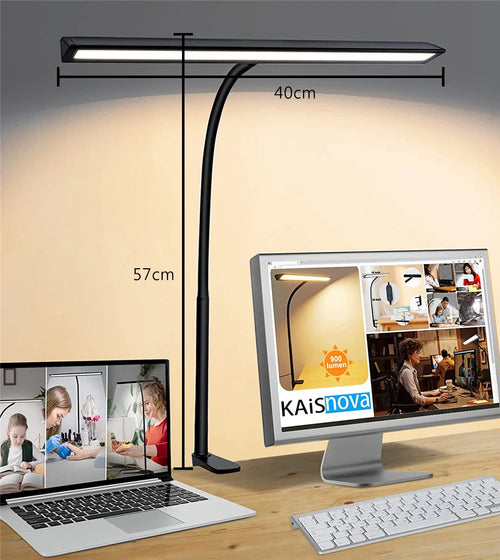lampe de bureau led pliable à clip protection des yeux 3 modes 10 intensités - vue 3 sur 10
