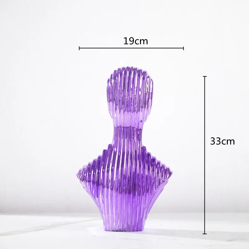 sculpture en verre abstraite avec rayures décoratives pour décoration intérieure - vue 11 sur 15