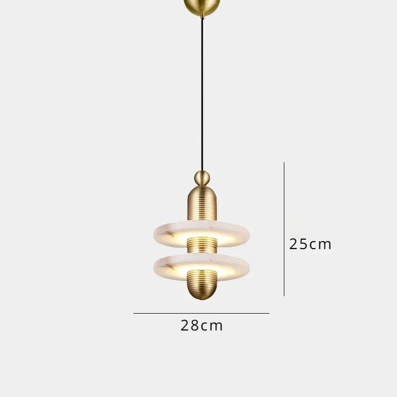 lustre en marbre et métal pour décoration nordique élégante - vue 11 sur 14