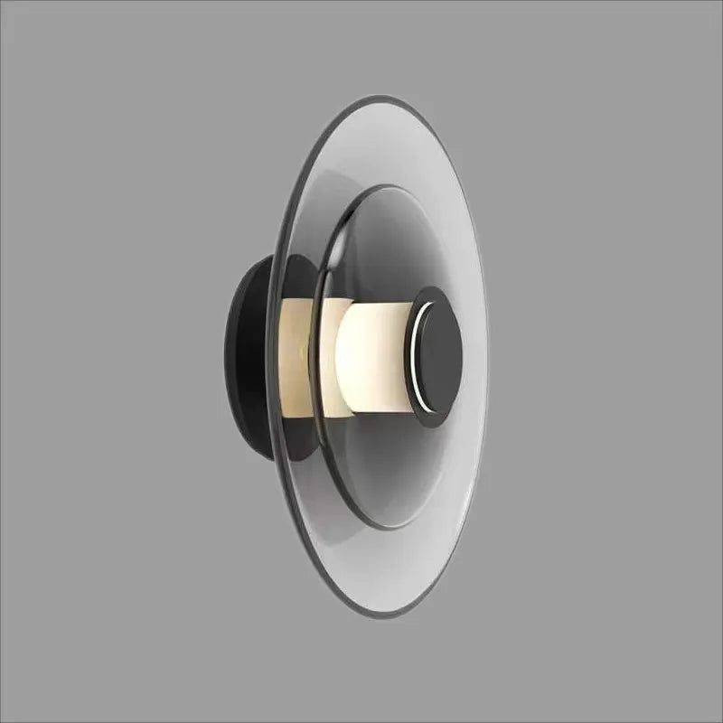 Applique murale Led en verre ambre minimaliste moderne - vue 3 sur 8