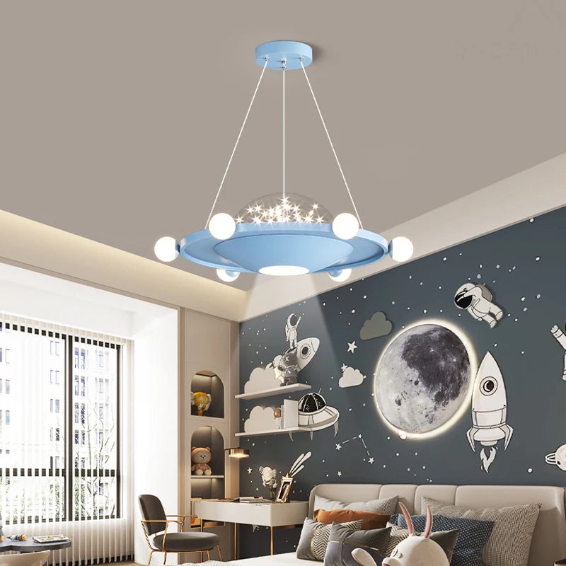 lustre créatif en forme d'ovni pour chambre d'enfant étoilé - vue 6 sur 12