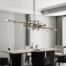 lustre postmoderne de luxe nordique led géométrique en acier inoxydable