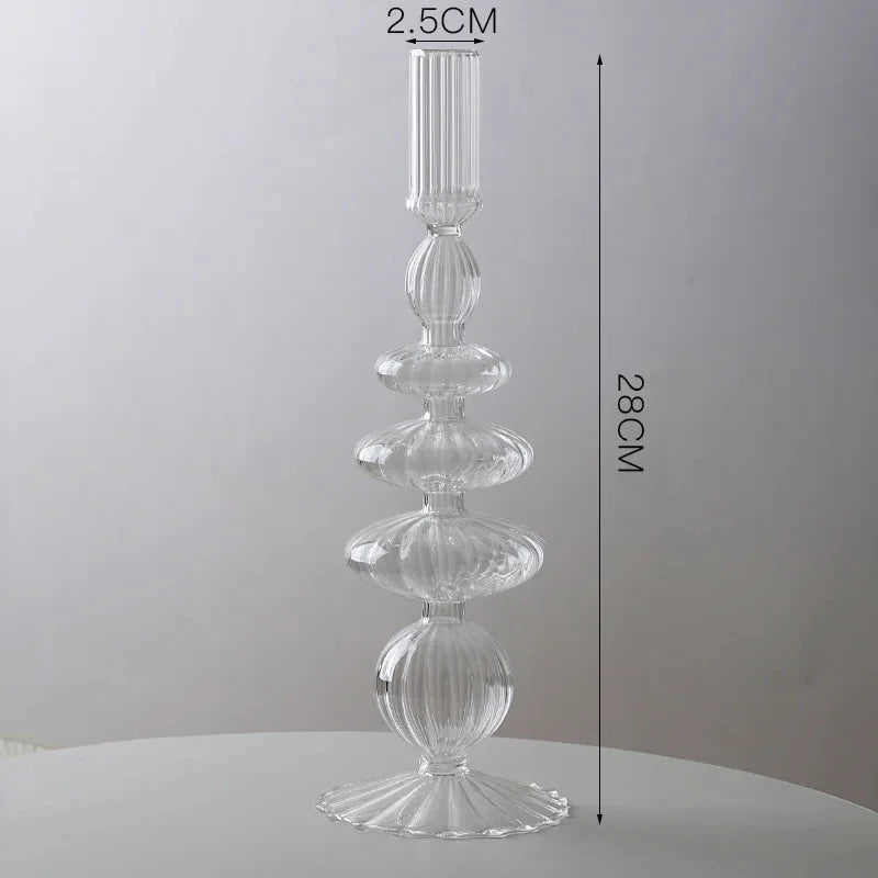 bougeoir en verre européen pour décoration et mariage - vue 19 sur 30
