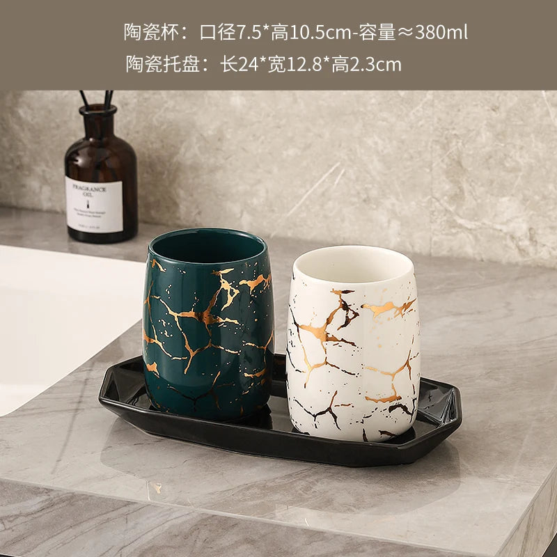 tasse en céramique marbrée haut de gamme pour couples décorative - vue 22 sur 26