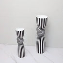 Black and White Striped Twisted Rope Knot Single Candle Holder, Resin, Dining Table Wedding Center Decoration, Modern Decoration