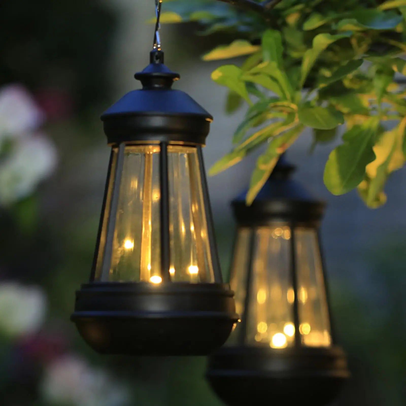 lampes solaires étanches lanternes suspendues pour jardin extérieur décorations - vue 5 sur 8