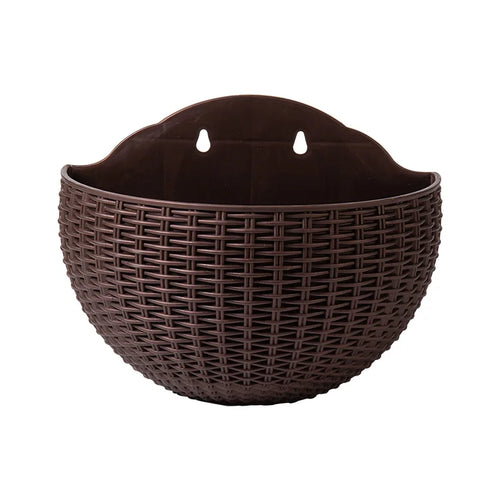 European Wall Mounted Hydroponic Plant Pot, Semi-Circular, Hanging Flower Basket, Balcony, Lazy Wall Mounted, No Drilling, Decor - vue 12 sur 16