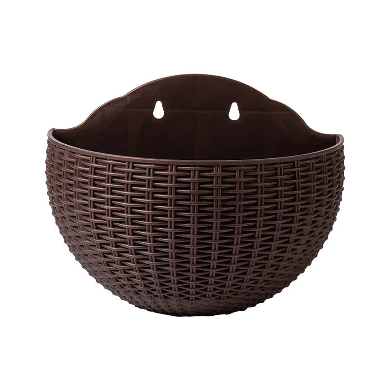European Wall Mounted Hydroponic Plant Pot, Semi-Circular, Hanging Flower Basket, Balcony, Lazy Wall Mounted, No Drilling, Decor - vue 11 sur 16