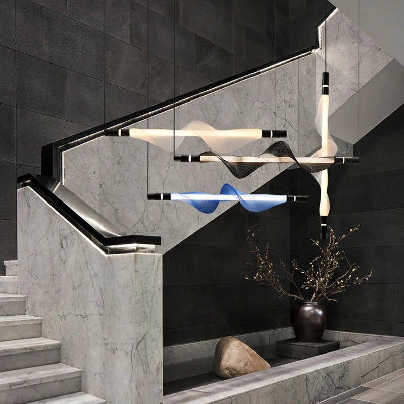 lustre design led postmoderne en acrylique tendance 2024 éclairage suspendu - vue 11 sur 18