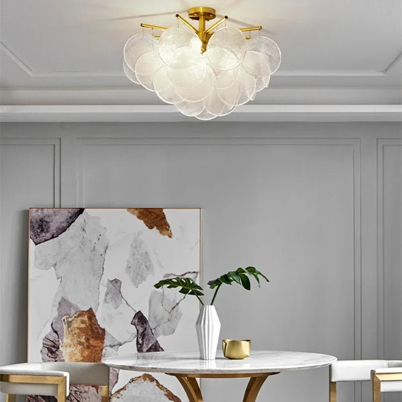 lustre moderne en verre et métal pour un décor élégant - vue 4 sur 9