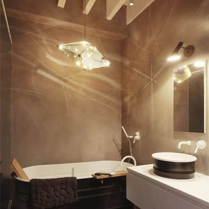 lustre en cristal moderne en forme de goutte d'eau décoratif pour intérieur - vue 7 sur 10