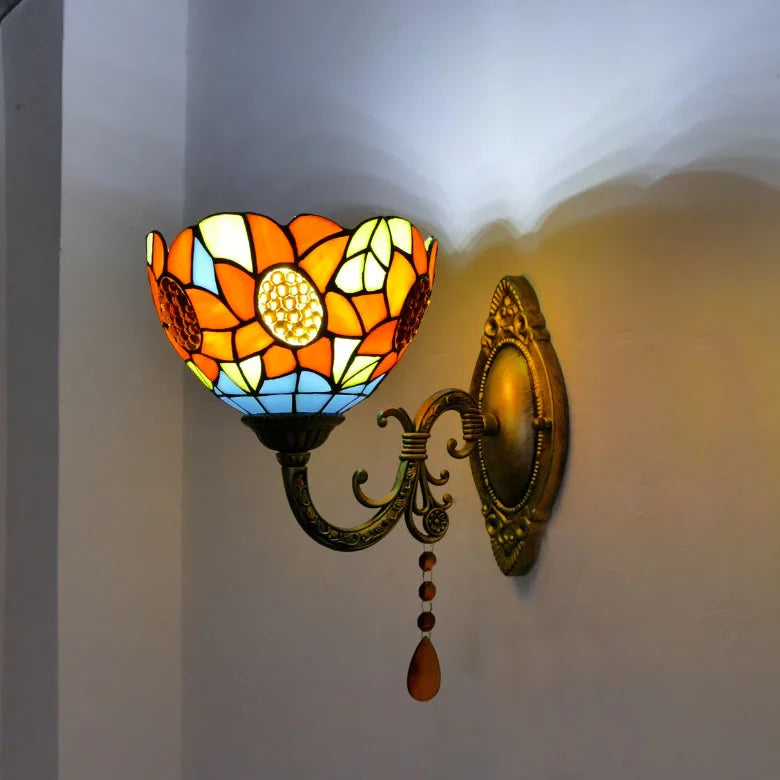 applique murale rétro méditerranéen led baroque tiffany - vue 5 sur 12