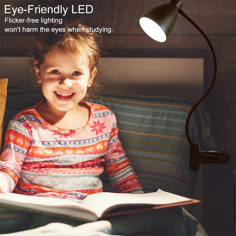 38 LED Desk Lamp 3 Color Modes 10 Brightness Dimmer Reading Light Auto Off Timer Desk Light Flexible Gooseneck Clip Book Light - vue 7 sur 7