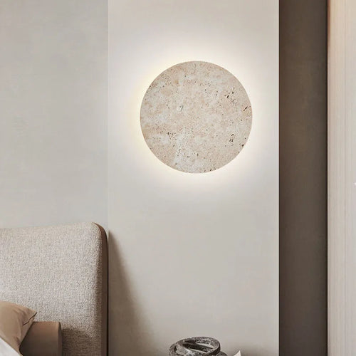 applique murale ronde en pierre naturelle ambiance artistique