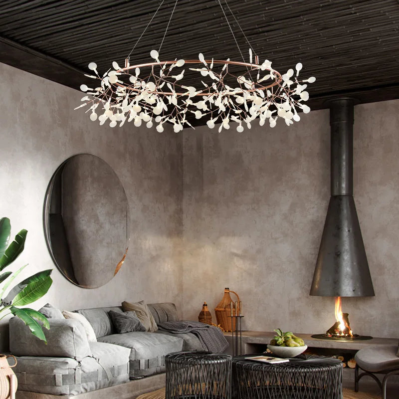 lustre LED créatif en acier inoxydable et acrylique pour décoration intérieure - vue 3 sur 18
