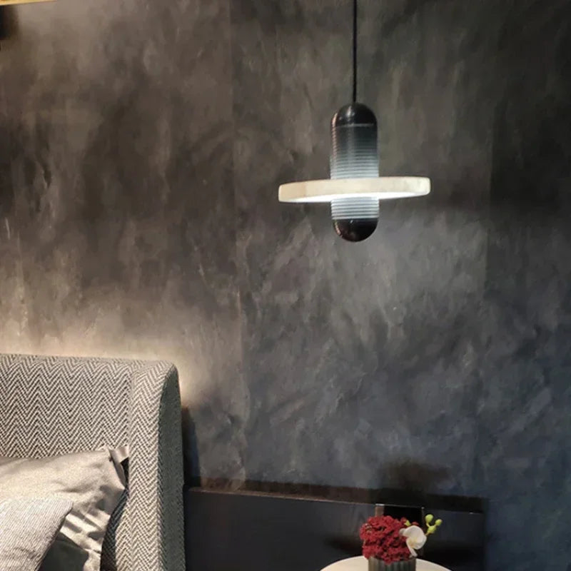 lustre en marbre et métal pour décoration nordique élégante - vue 3 sur 14