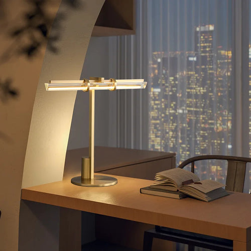 lampe de bureau led moderne en cristal minimaliste pour lecture et travail - vue 4 sur 7
