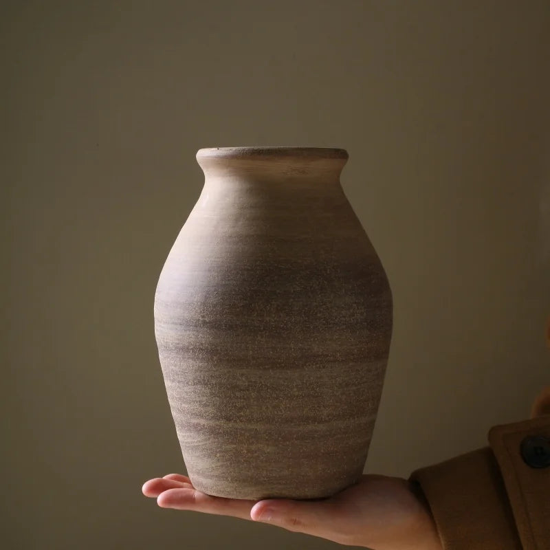 vase rétro en céramique fait main pour décoration fleurs séchées - vue 7 sur 6