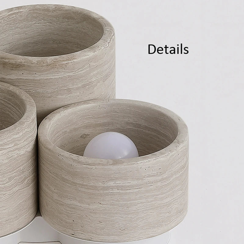 plafonnier led moderne wabi sabi en grain de bois à 3 têtes - vue 7 sur 6