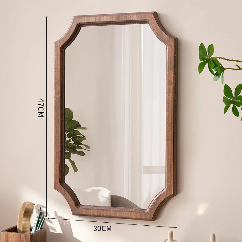 miroir vintage en bois massif pour maquillage étanche et antirouille - vue 14 sur 15