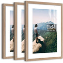 3pcs 11x14 Picture Frames Boxed Set, Display Pictures A4-Size With Mat or 11x14 Without Mat, Black/White/Burlywood Photo Frames