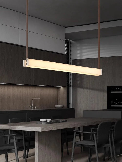 Modern minimalist marble leather chandelier for luxury decor - vue 2 sur 11