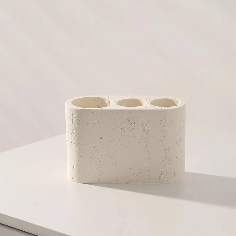 Wabi-Sabi-Electric Toothbrush Holder Set, Bathroom Toothbrush Cup, Vanity Desktop Storage Tray, Home Decoration - vue 9 sur 14