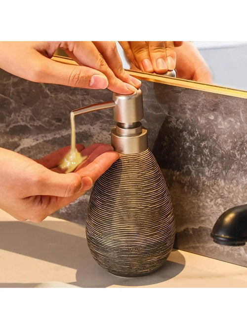 Creative Retro Style Ceramic Push-Type Soap Dispenser With Pump, Hand Soap Bottle, Suitable For Bathrooms Kitchens And Toilets - vue 5 sur 11