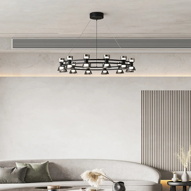 lustre led postmoderne boule suspension luminaire en verre - vue 3 sur 9