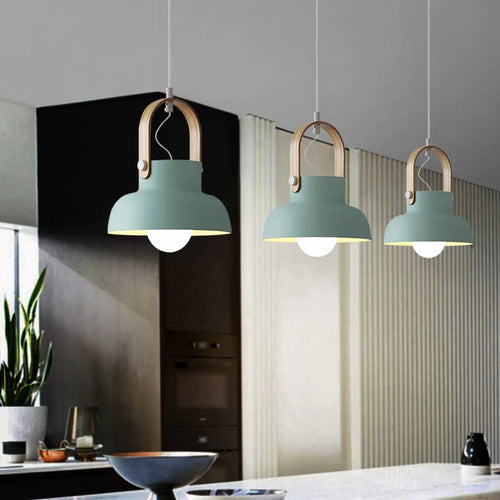 Nordique Loft LED fer suspension lumières Macaron Restaurant chambre chambre suspension lampe maison intérieur cuisine luminaires Luminaire - vue 3 sur 24