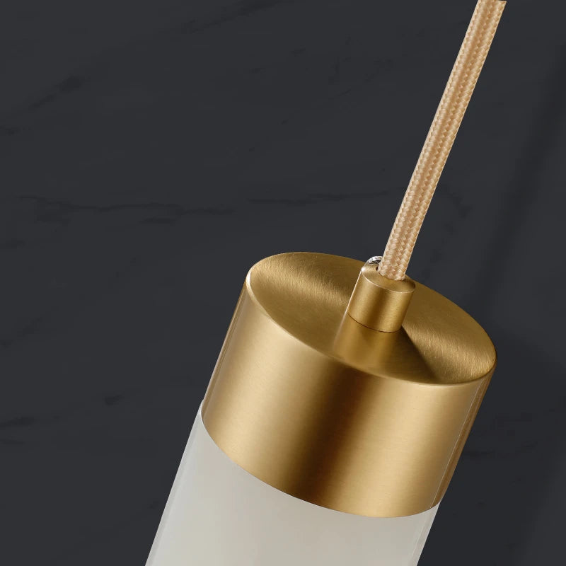 suspension LED en marbre et laiton avec cordon réglable - vue 5 sur 10