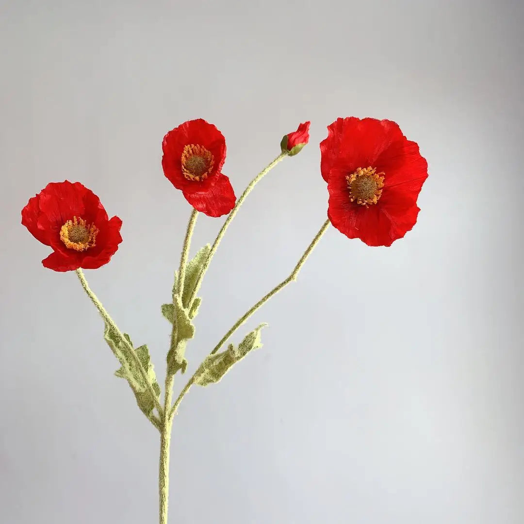 fausses fleurs de pavot en soie pour décorations de mariage et fêtes - vue 23 sur 29