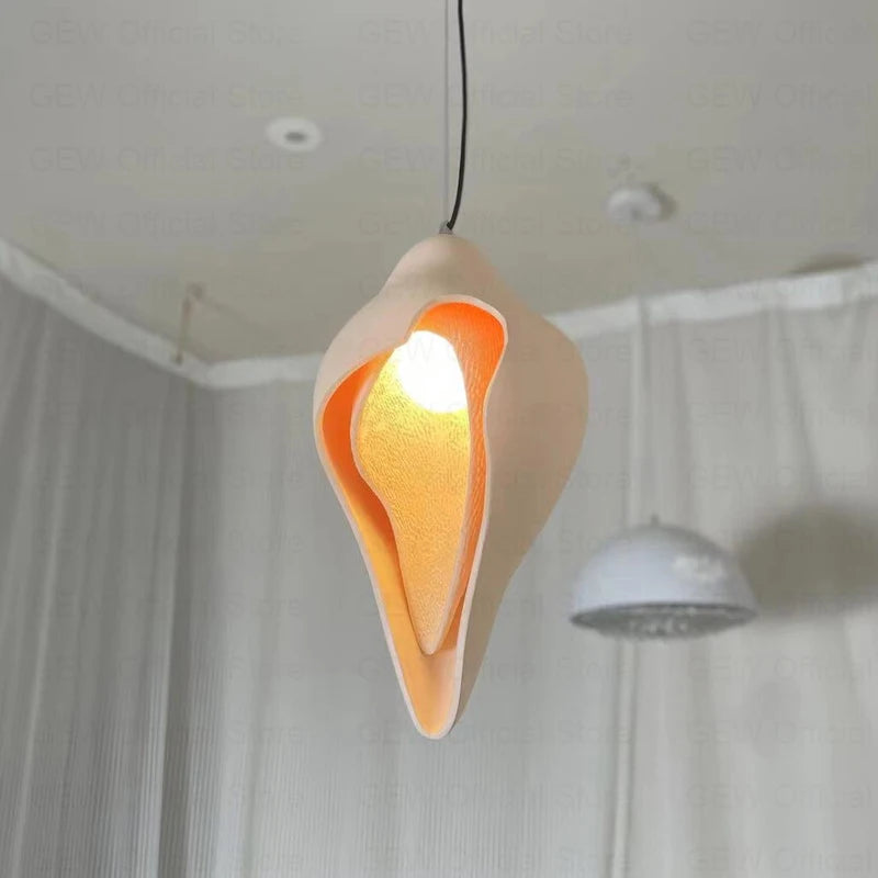 lustre moderne en plâtre design créatif conque suspension - vue 6 sur 9
