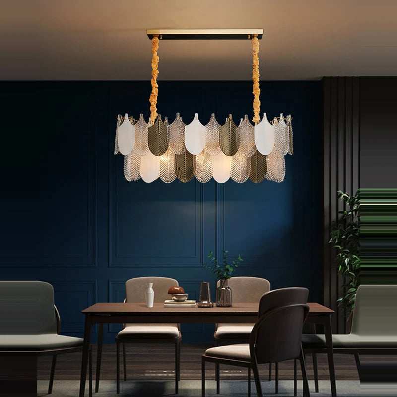 suspension moderne en acier inoxydable et verre décoratif - vue 5 sur 13