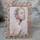 Golden Silver Art Photo Frame,Desktop Photo Display Ornaments,Bedroom Portrait Decor,Exquisite Creative Branch,Metal Photo Frame