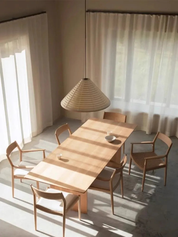 lustre japonais wabi sabi en papier de riz led - vue 6 sur 8