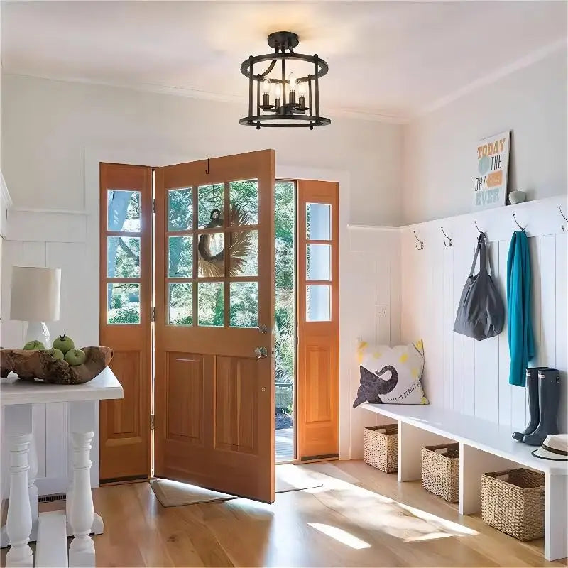 plafonnier led style industriel rétro américain multi-têtes décoratif - vue 7 sur 9