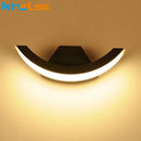 12W/18W Outdoor Garden LED Wall Lamp Balcony Aisle Engineering Villa Wall Light Porch Corridor Waterproof Arc Style Sconce Light