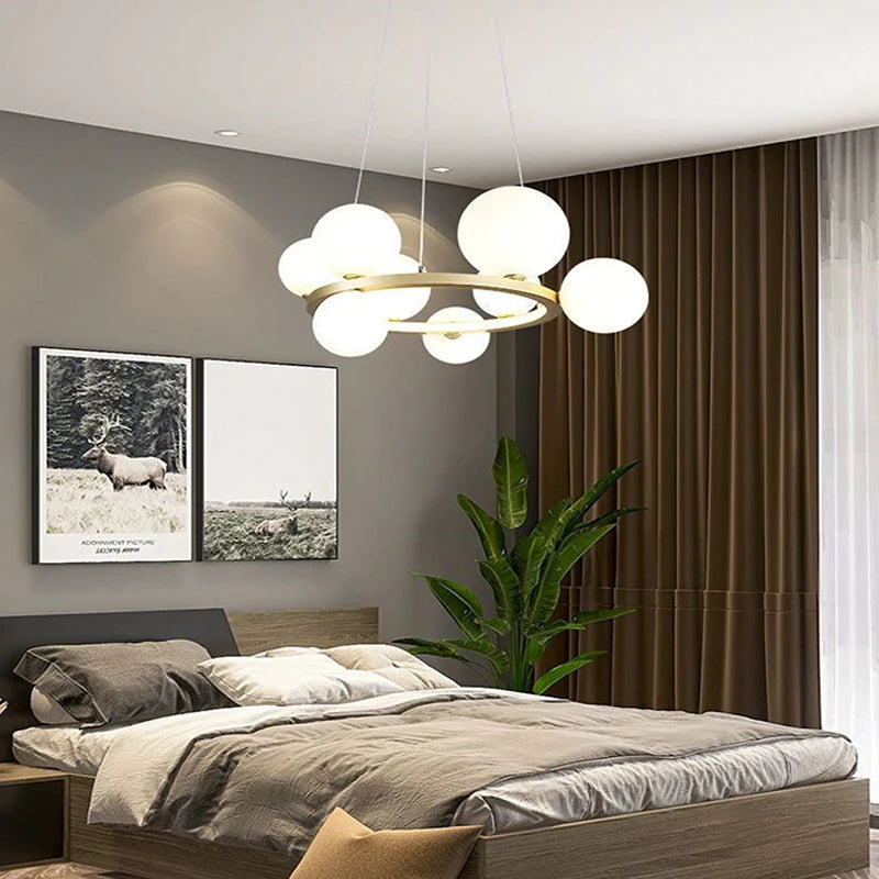 lustre en verre design moderne avec bulles pour intérieur élégant - vue 3 sur 18