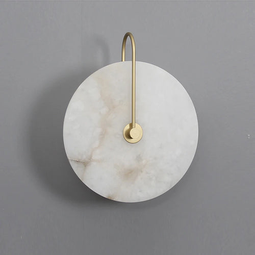 applique murale led en marbre naturel métal doré ronde - vue 6 sur 19