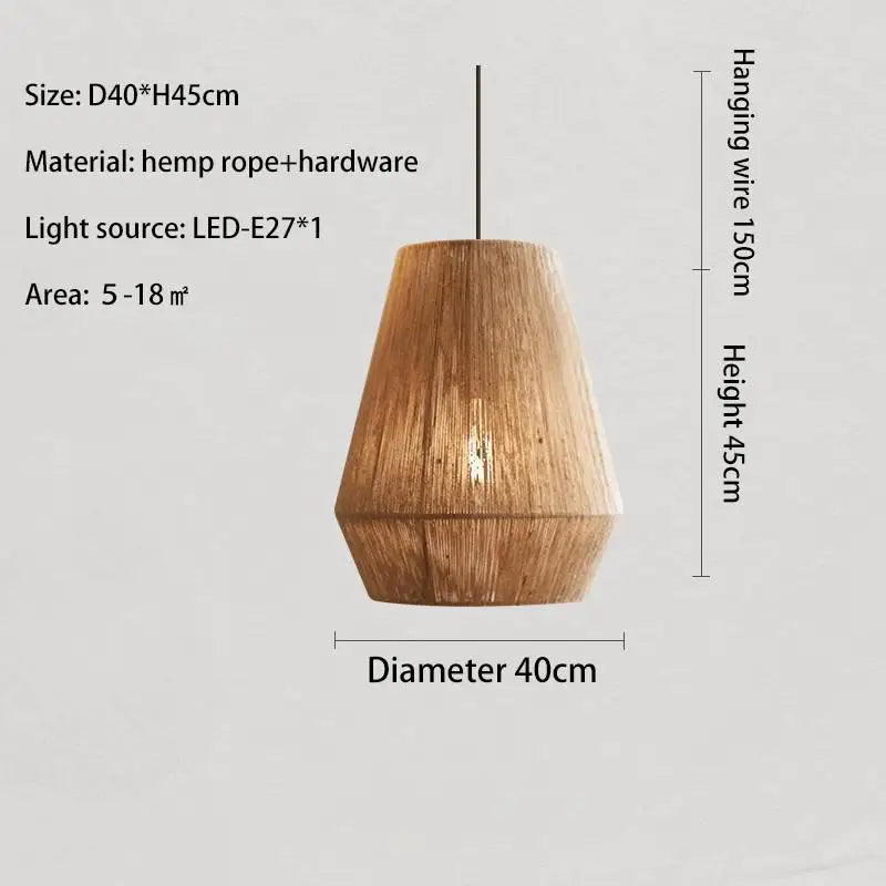 suspension en rotin japonais style wabi sabi pour espaces rustiques - vue 7 sur 16