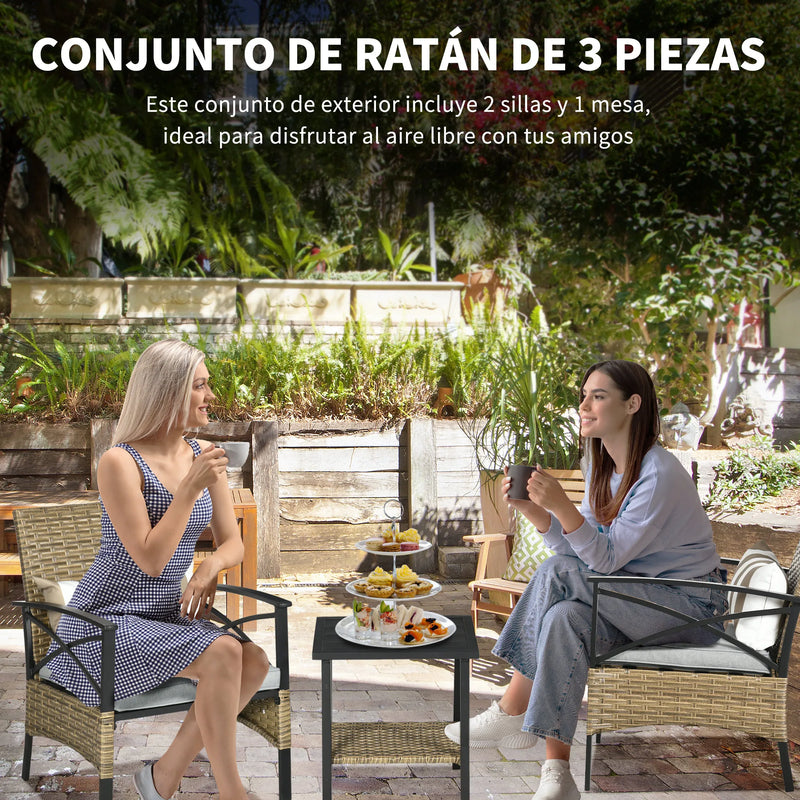 ensemble de jardin rotin avec table et chaises