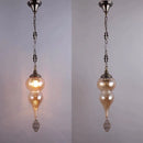 suspension vintage bohème en verre craquelé fait main
