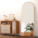CASSILANDO Arched Full Length Mirror 64" x 21", Floor Standing Mirror, Unique Vertical Mirror, Gold Metal Frame Mirror
