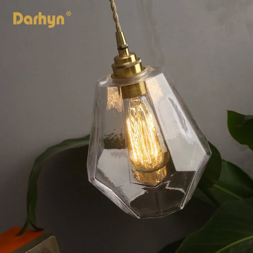 lampes suspendues modernes laiton verre rétro - vue 5 sur 7