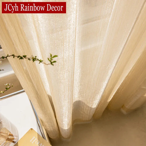 Voilage tulle scintillant moderne pour salon chambre fenêtre